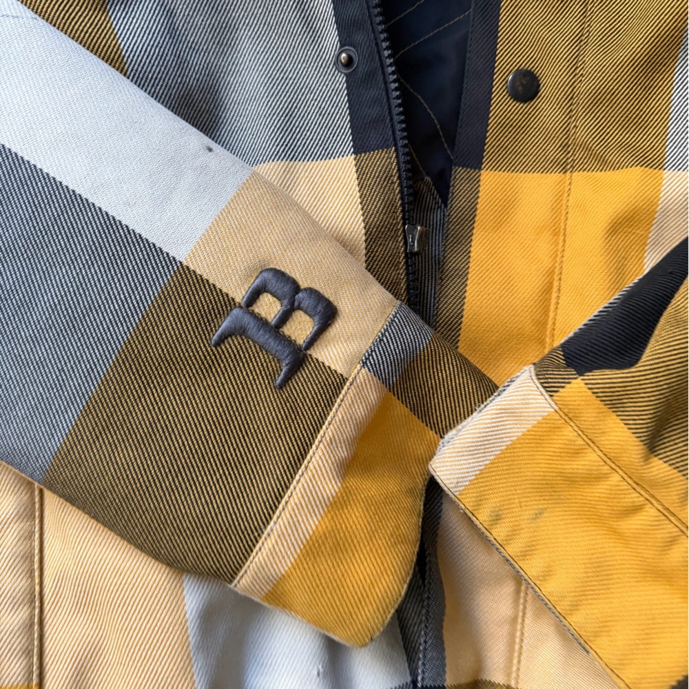 Burton Men’s Yellow and Gray Plaid Snowboard Jacket Small - Picture 4 of 7